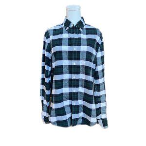 J. Crew Men's Green Plaid Slim Fit Button Down Oxford Long Sleeve Size Medium